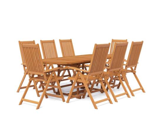 Set mobilier de grădină, 9 piese, lemn masiv de acacia, 2 image