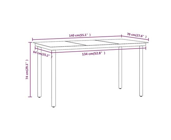 Set mobilier de grădină, cu perne, 7 piese, gri și negru, 8 image