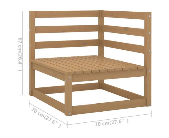 Set mobilier de grădină cu perne, 10 piese, lemn masiv pin, 9 image