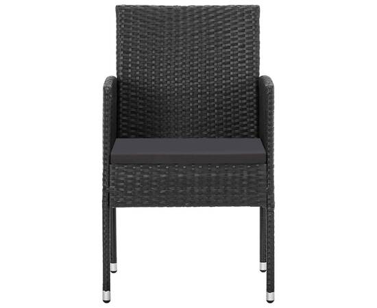 Set mobilier de grădină, 5 piese, negru, poliratan, 5 image