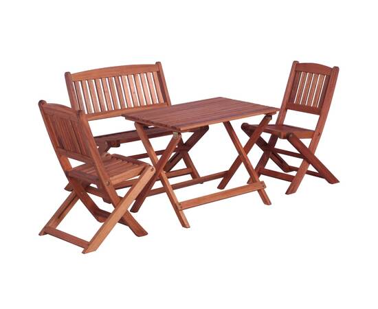 Set mobilier exterior pentru copii, 4 piese, lemn de eucalipt