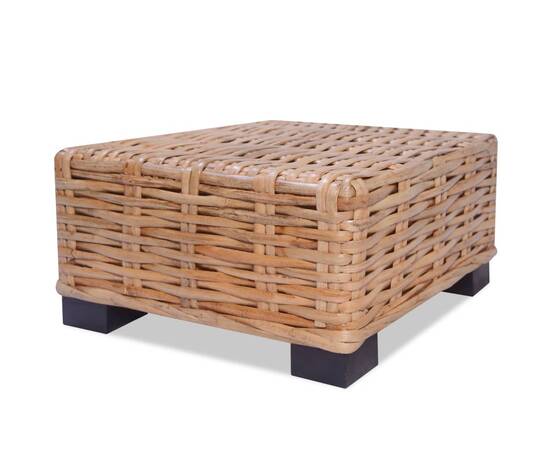 Set mobilier cu canapea 14 piese, culoare naturală, ratan, 7 image