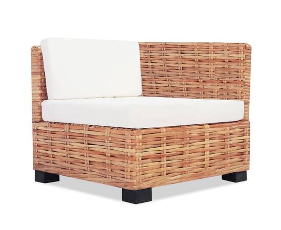 Set mobilier cu canapea 14 piese, culoare naturală, ratan, 4 image