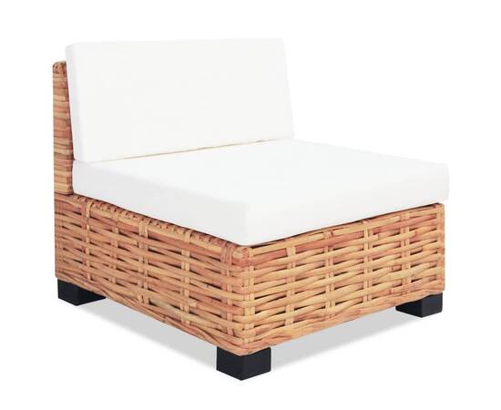 Set mobilier cu canapea 14 piese, culoare naturală, ratan, 5 image