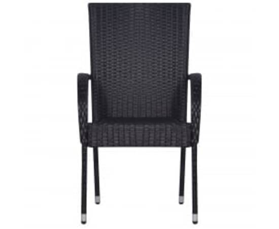 Set mobilier de grădină, 5 piese, negru, 4 image