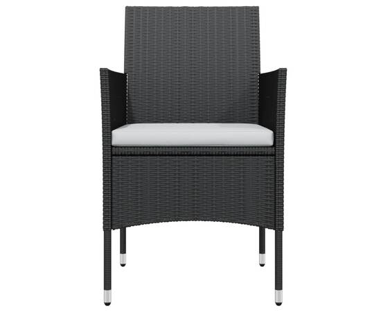 Set mobilier de grădină cu perne, 5 piese, negru, 5 image