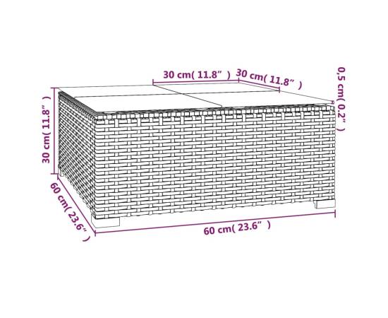 Set mobilier de grădină cu perne, 8 piese, maro, poliratan, 9 image