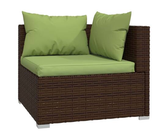 Canapea cu 2 locuri, cu perne, maro, poliratan, 5 image