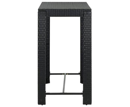 Set mobilier bar de exterior cu perne 5 piese, negru, poliratan, 10 image