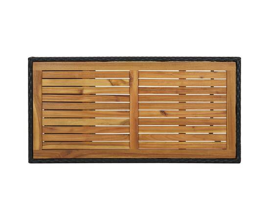 Set mobilier bar de grădină cu perne, 5 piese, negru, poliratan, 3 image