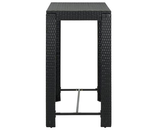 Set mobilier bar de exterior cu perne, 7 piese, negru poliratan, 9 image