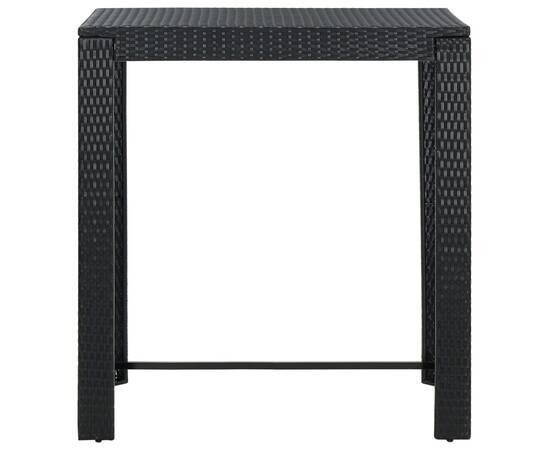 Set mobilier bar de exterior cu perne, 7 piese, negru poliratan, 8 image