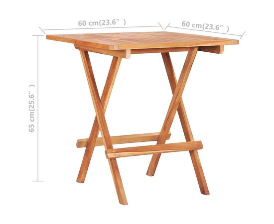 Set mobilier de bistro cu perne gri, 3 piese, lemn masiv de tec, 8 image