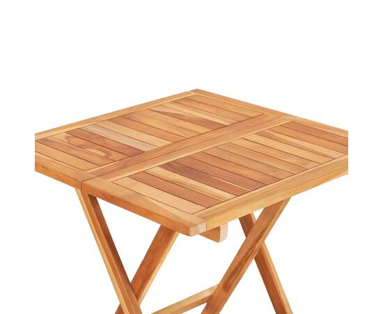 Set mobilier de bistro cu perne gri, 3 piese, lemn masiv de tec, 11 image