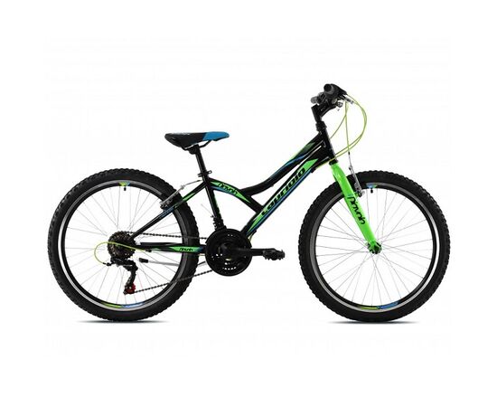 Bicicleta CAPRIOLO Diavolo 400 24" negru/verde, Dimensiune roata: 24 inch, Culoare: negru/verde