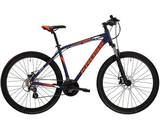 Bicicleta KROSS Hexagon 3.0 26" albastru/portocaliu/alb XS, Dimensiune roata: 26 inch, Marime cadru: XS, Culoare: albastru/portocaliu/alb