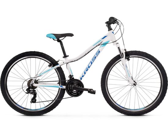 Bicicleta KROSS Lea 1.0 V-brake 26" alb/albastru DS, Marime cadru: S