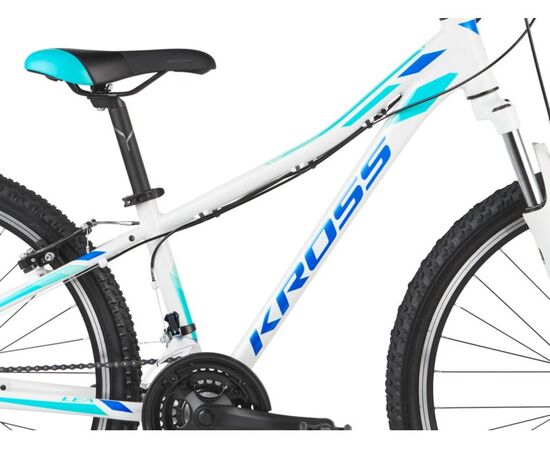 Bicicleta KROSS Lea 1.0 V-brake 26" alb/albastru DXS, Marime cadru: XS, 5 image