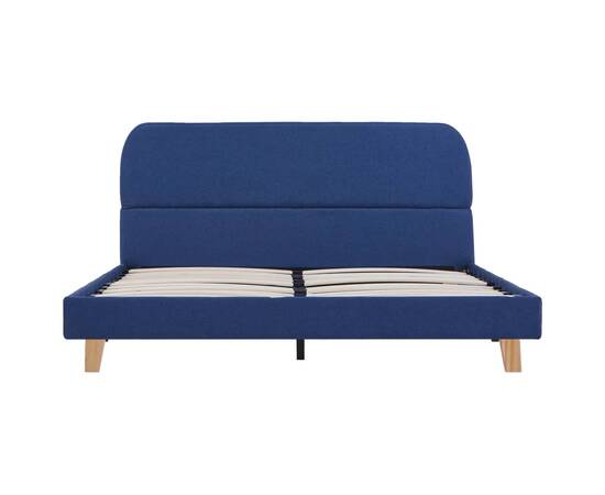 Cadru de pat, albastru, 140 x 200 cm, material textil, 3 image