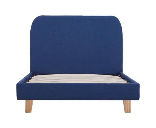 Cadru de pat, albastru, 90 x 200 cm, material textil, 3 image