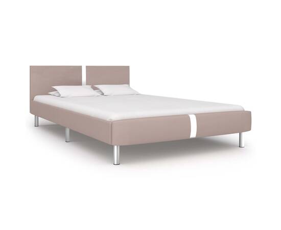 Cadru de pat, cappuccino, 140 x 200 cm, piele ecologică