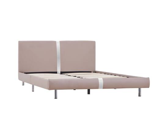 Cadru de pat, cappuccino, 140 x 200 cm, piele ecologică, 2 image