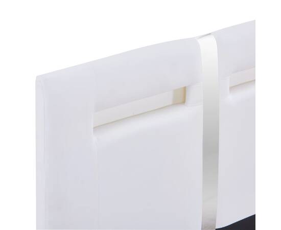 Cadru de pat cu led, alb, 90 x 200 cm, piele artificială, 6 image
