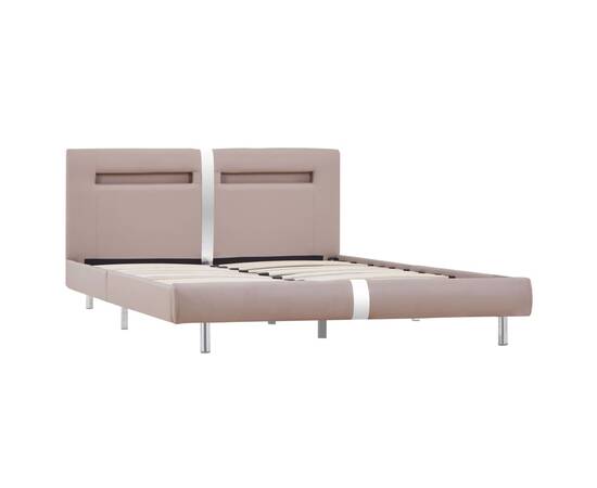 Cadru pat cu led, cappuccino, 120x200 cm, piele artificială, 3 image