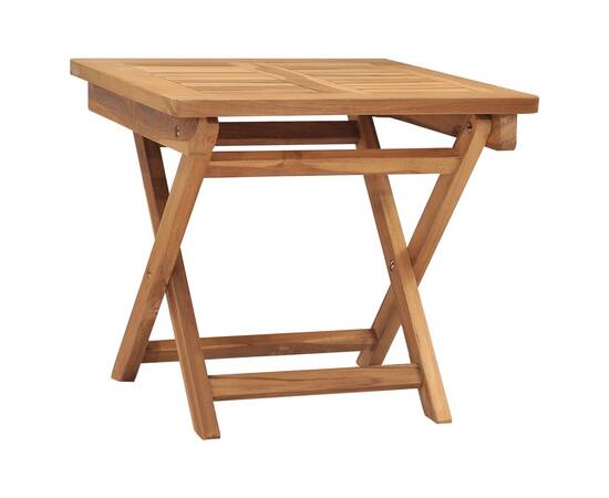 Șezlong cu masă, lemn masiv de tec, 8 image