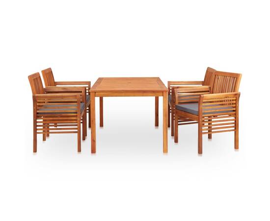Set mobilier de exterior cu perne 5 piese, lemn masiv de acacia, 2 image
