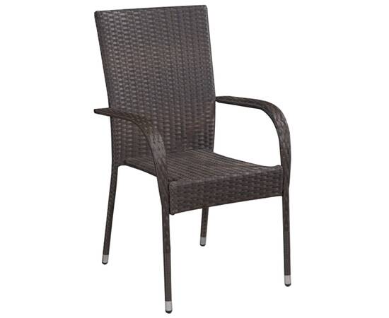 Set mobilier de grădină, 7 piese, maro, poliratan, 4 image