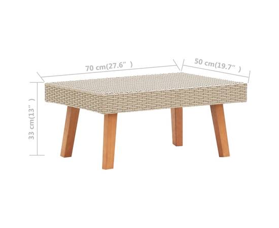 Set mobilier de grădină cu perne, 2 piese, bej, poliratan, 11 image