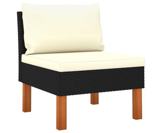 Set mobilier de grădină cu perne, 8 piese, negru, poliratan, 6 image