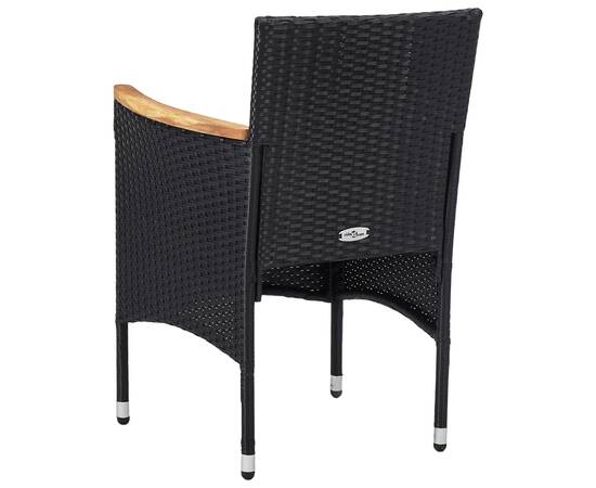 Set mobilier pentru grădină, 7 piese, negru, poliratan, 7 image