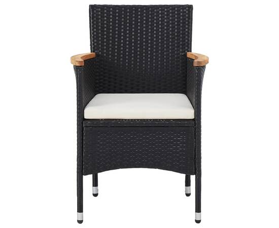 Set mobilier pentru grădină, 7 piese, negru, poliratan, 5 image