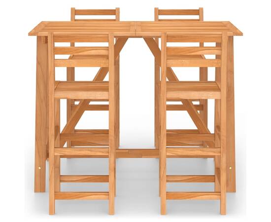 Set mobilier bar de exterior, 5 piese, lemn masiv de acacia, 3 image