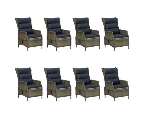 Set mobilier de exterior cu perne, 9 piese, maro, poliratan, 3 image