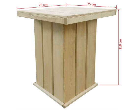 Set mobilier de exterior, 5 piese, lemn de pin tratat, 6 image