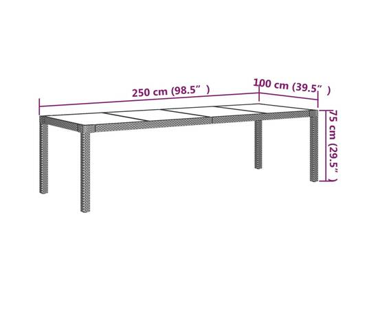 Set mobilier de exterior cu perne, 11 piese, negru, poliratan, 11 image