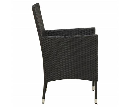 Set mobilier de exterior cu perne, 11 piese, negru, poliratan, 5 image