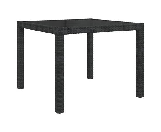 Set mobilier de exterior cu perne, 3 piese, negru, poliratan, 8 image