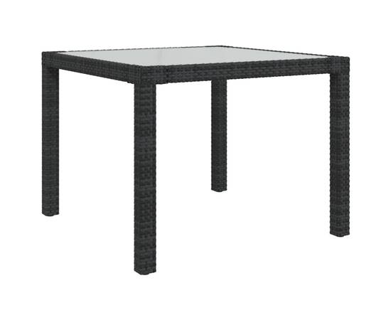 Set mobilier de exterior cu perne, 3 piese, negru, poliratan, 8 image