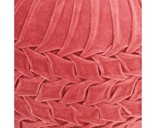 Fotoliu puf, design romburi, roz, 40 x 30 cm, catifea de bumbac, 3 image