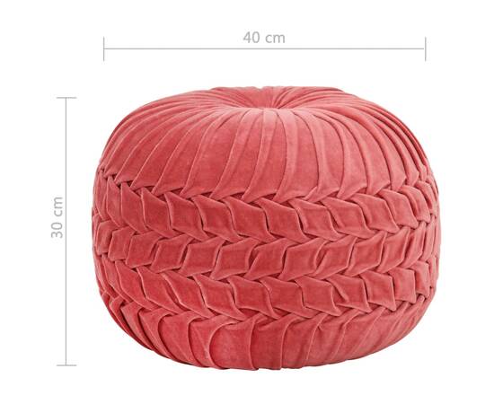 Fotoliu puf, design romburi, roz, 40 x 30 cm, catifea de bumbac, 4 image