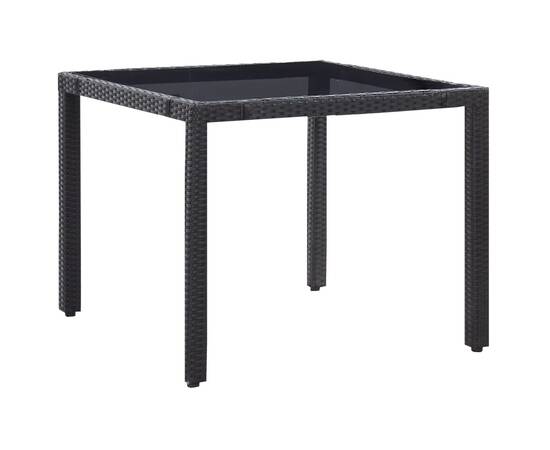 Set de mobilier de exterior, 5 piese, negru, poliratan, 3 image