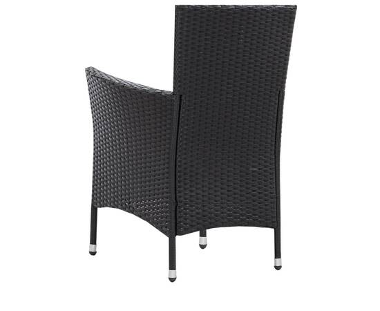 Set de mobilier de exterior, 5 piese, negru, poliratan, 7 image