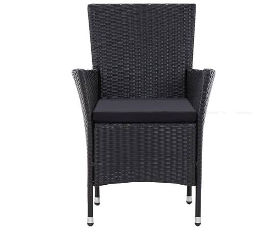 Set de mobilier de exterior, 5 piese, negru, poliratan, 4 image