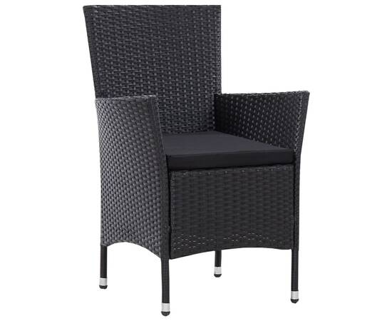 Set de mobilier de exterior, 5 piese, negru, poliratan, 5 image