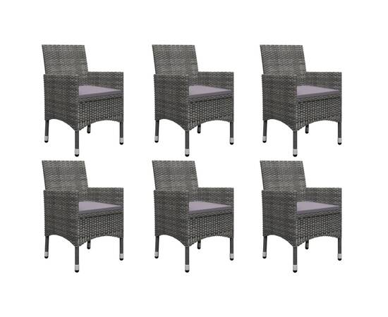 Set mobilier de grădină, 7 piese, gri, 7 image