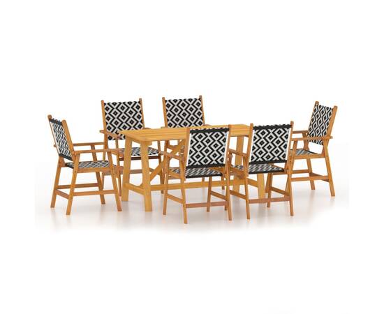 Set mobilier de grădină, 7 piese, lemn masiv de acacia, 2 image